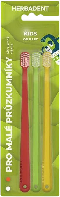 Herbadent KIDS zubní kartáček s ultrajemnými vlákny 3 ks