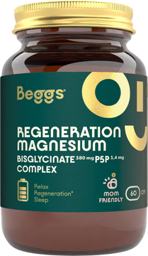 Beggs Magnesium bisglycinate 380mg + P5P COMPLEX 1,4mg 60 kapslí