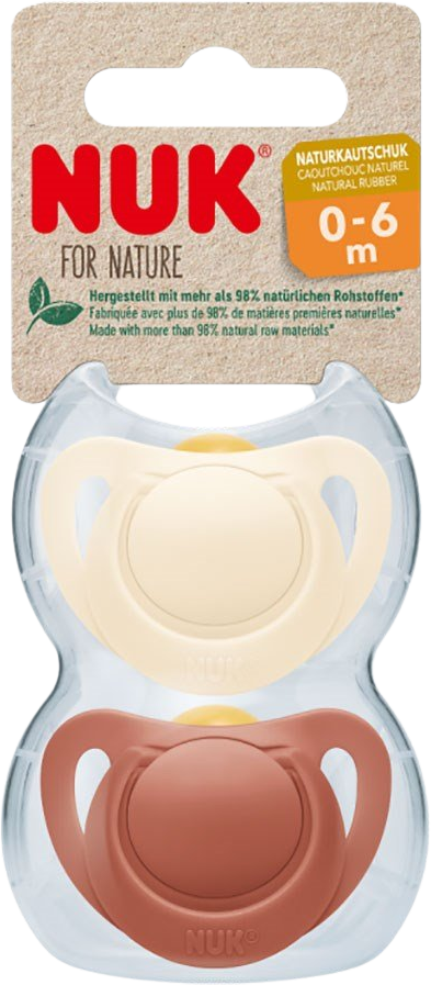 Nuk for NATURE dudlík latex 0-6m. BOX červená 2 ks