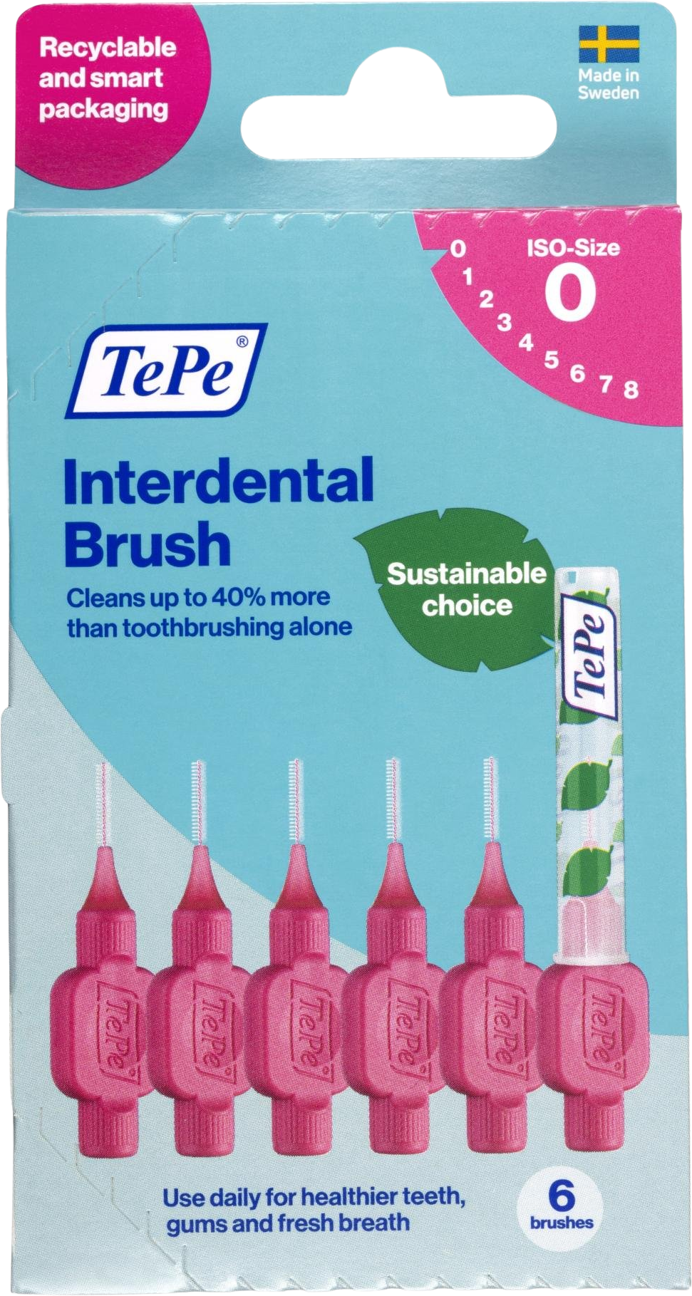 TePe MK Original 0,4 mm růžové, krabička 6 ks