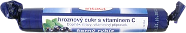 Intact Rolička hroznový cukr s vitamínem C černý rybíz 40 g