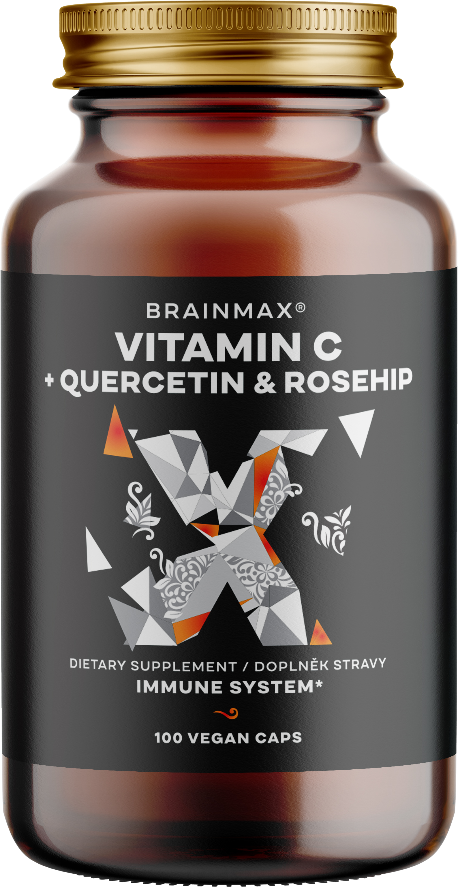 BrainMax Vitamin C & Quercetin, Rose Hip 100 kapslí