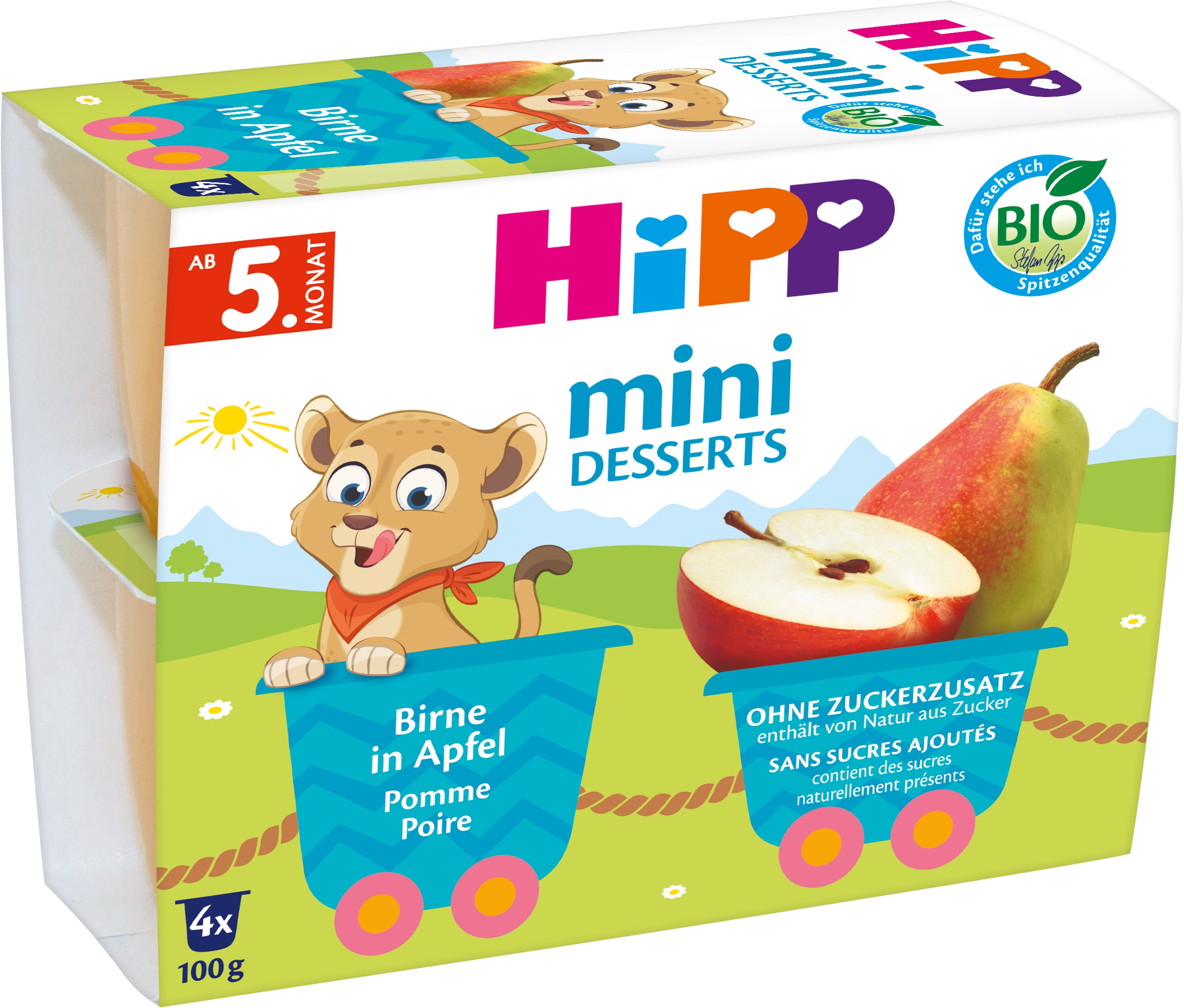 HiPP BIO Jablka a hrušky 4 x 100 g