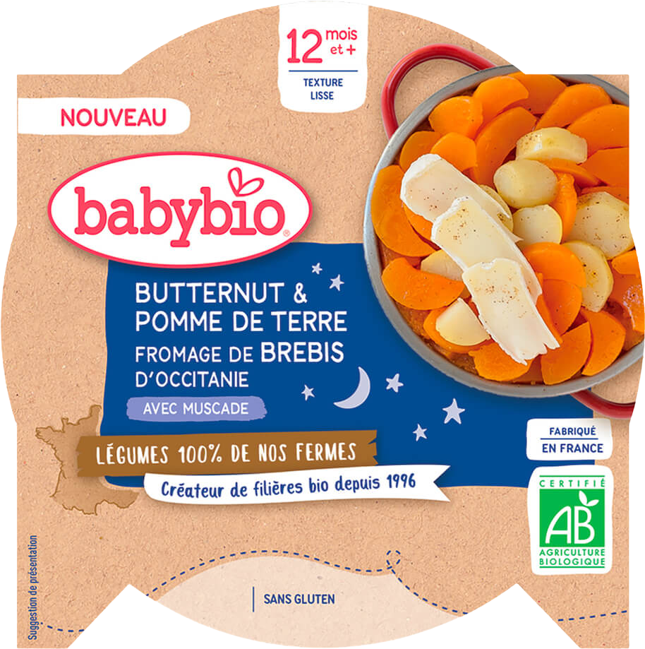 Babybio Brambory, máslová dýně a ovčí sýr 230 g