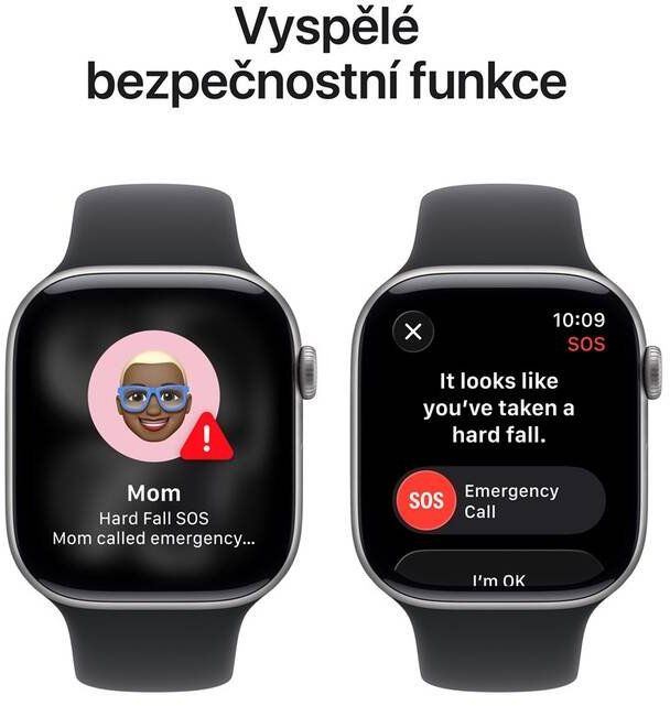 Apple Watch 11 GPS + Cellular 46mm Vesmírně šedý hliník s černým sportovním řemínkem- M/L