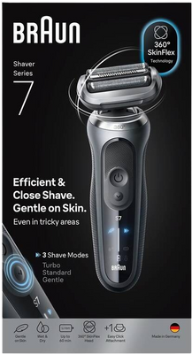 Braun Series 7 72-G1200s, Elektrický holicí strojek - Šedá