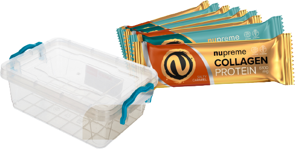 Nupreme Proteinové tyčinky s kolagenem v plastové dóze mix 12 x 50 g