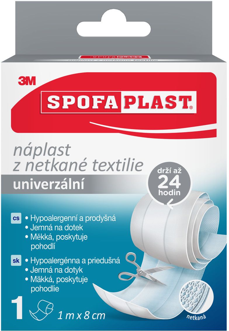 3M Spofaplast Náplast z netkané textilie 864, 1 m × 8 cm