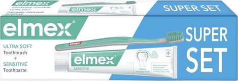 Elmex Sensitive Zubní pasta a zubní kartáček Ultra Soft 75 ml