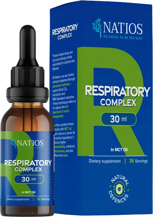 Natios Respiratory Complex, Bylinné kapky v MCT oleji 30 ml