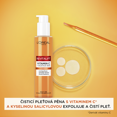 L'Oréal Paris Revitalift Clinical čisticí pleťová pěna s vitaminem C, 150 ml