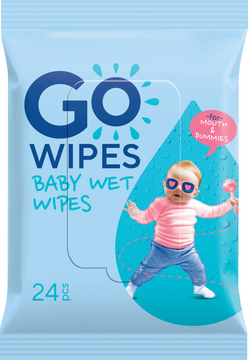 GoWipes Dětské vlhčené ubrousky pro čistá ústa, dudlík a hračky 24 ks