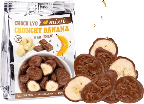 Mixit Křupavé banánky v čokoládě do kapsy 70 g