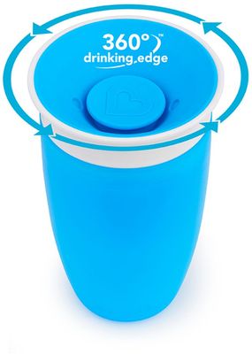 Munchkin Juniorský netekoucí hrneček 360° 296 ml, 12m+, modrý 296 cm