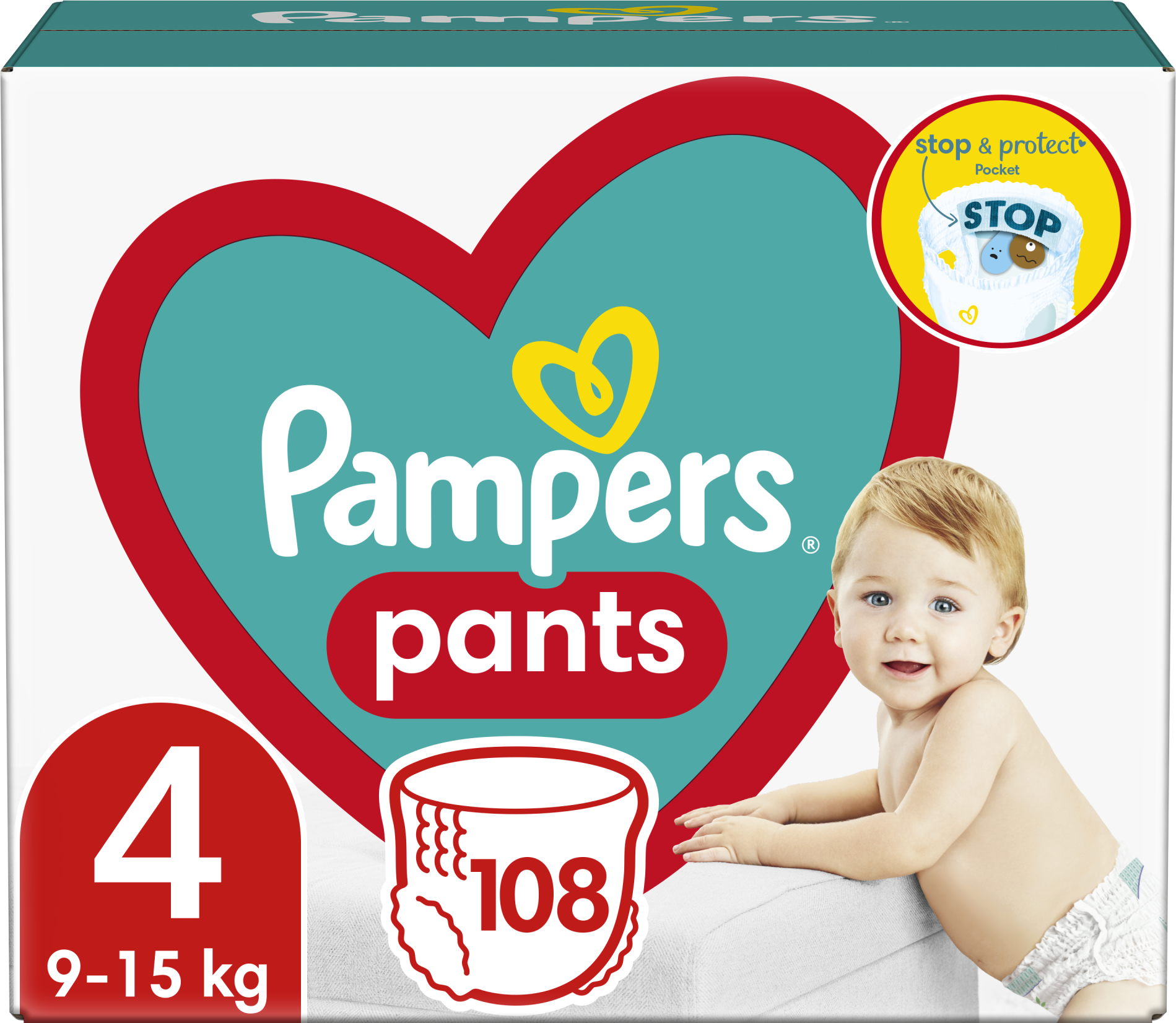Pampers Active Baby Pants Kalhotkové plenky vel. 4, 9-15 kg, 108 ks