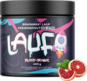 BrainMax LAUF Preworkout, bez kofeinu, červený pomeranč 400 g