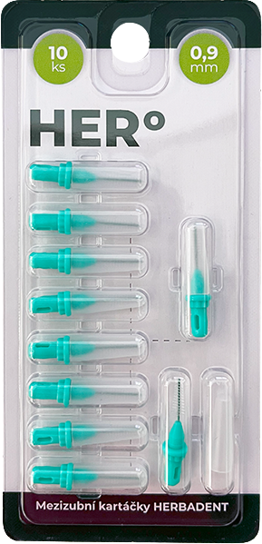 Herbadent HERo doplňkové balení mezizubních kartáčků 0,9 mm, 10 ks