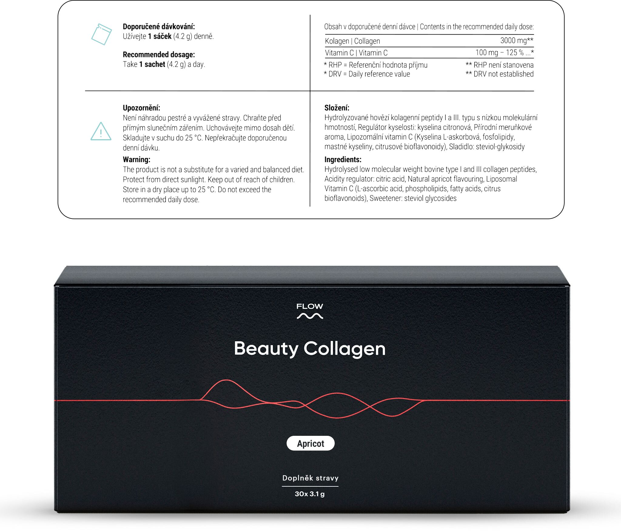 Flow Beauty Collagen 2.0 - Meruňka 30 x 4.2 g