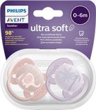 Philips Avent Šidítko Ultrasoft Premium Zvířátko 0-6m dívka 2 ks
