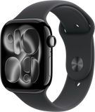 Apple Watch 11 GPS 42mm klavírně černý hliník - černý sportovní řemínek - S/M