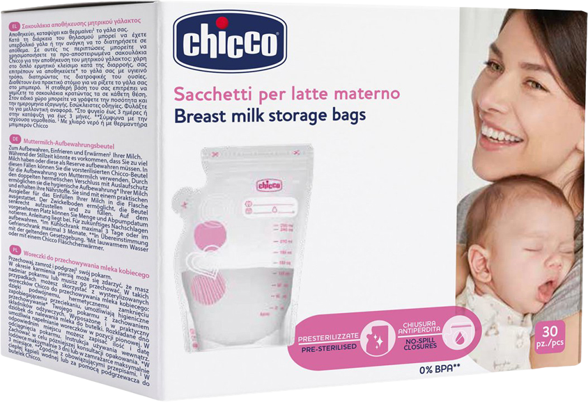 Chicco Sáčky na mateřské mléko 250 ml, 30 ks