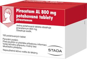 Piracetam AL 800 mg příznivě ovlivňuje funkci mozkových buněk 100 tablet