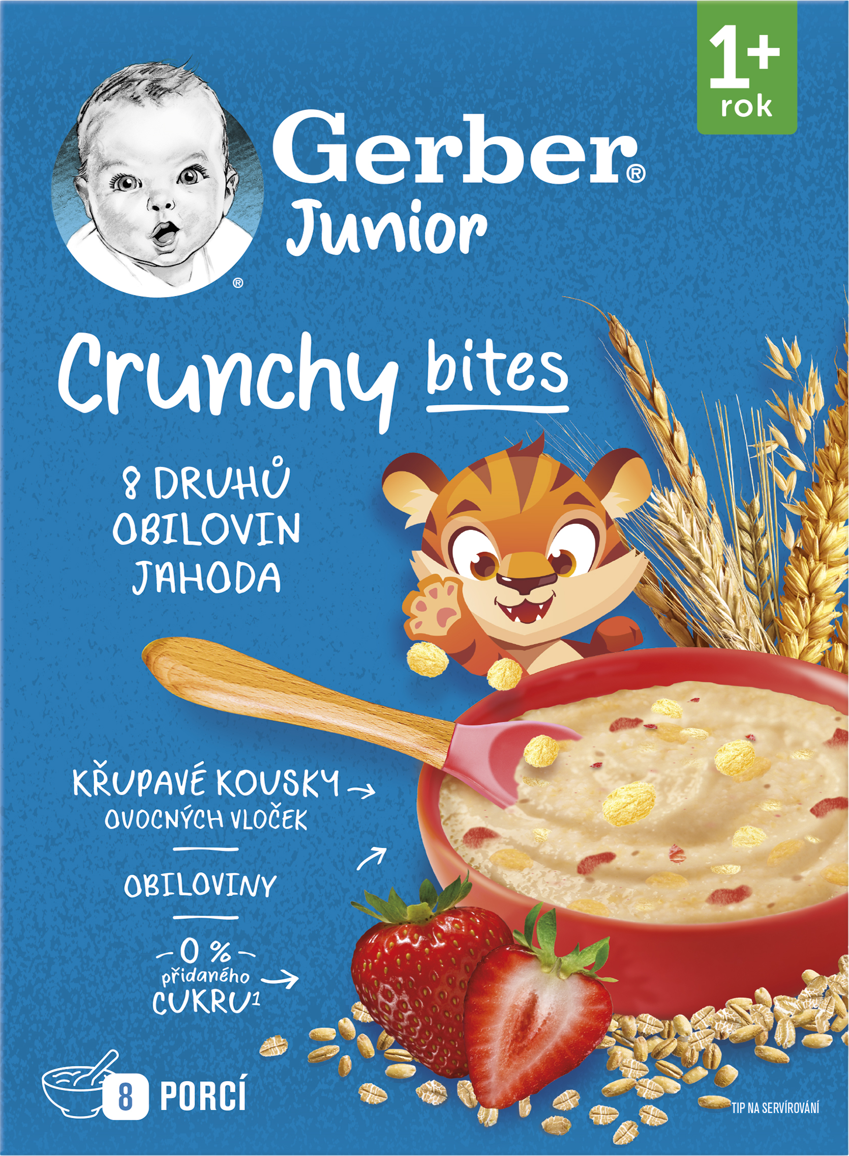 Gerber Junior nemléčná kaše jahodová s křupavými kousky 200 g