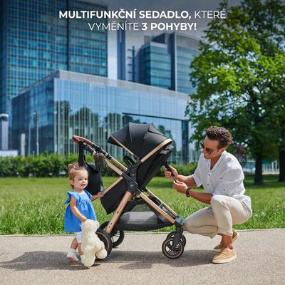 Kinderkraft Kočárek kombinovaný 3v1 Esme Pro Moonlight Grey