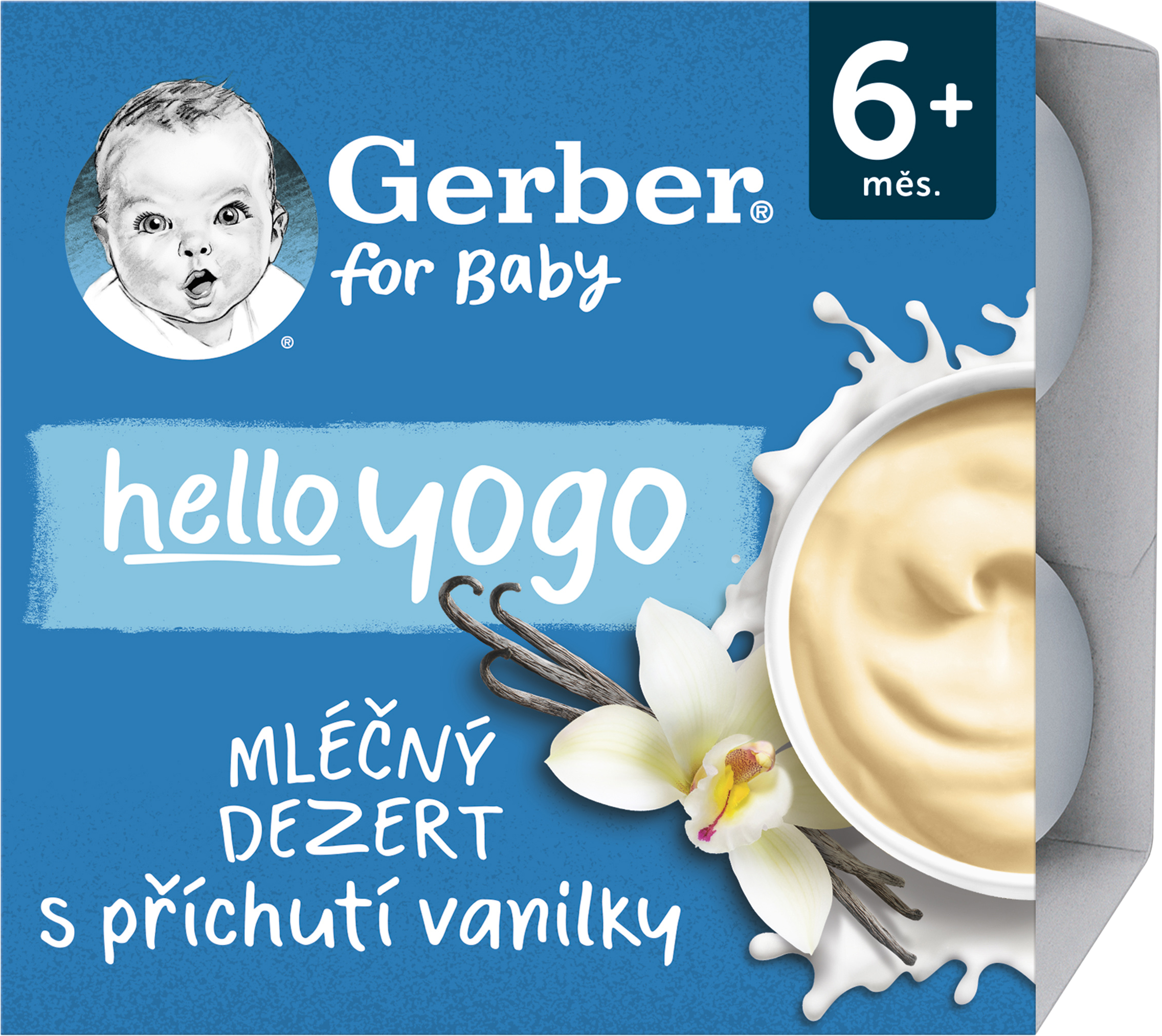 Gerber Hello yogo mléčný dezert s příchutí vanilky 4 x 100 g