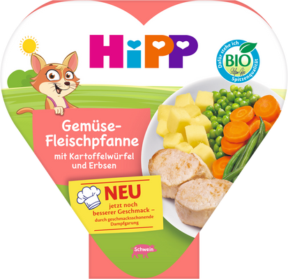 HiPP BIO Zeleninovo-masová směs s nakrájenými bramborami a hráškem 250 g