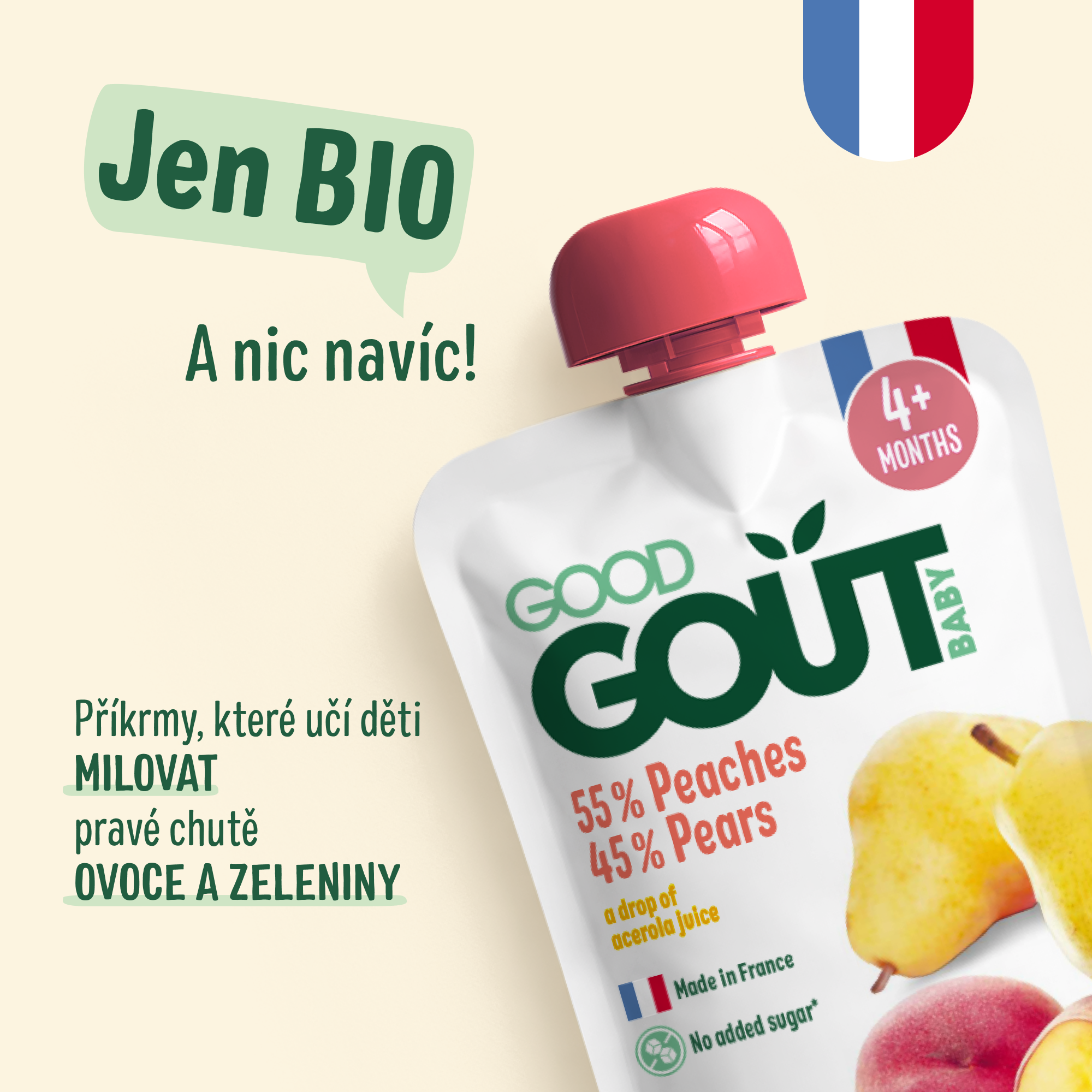 Good Goût BIO Broskev s hruškou 120 g