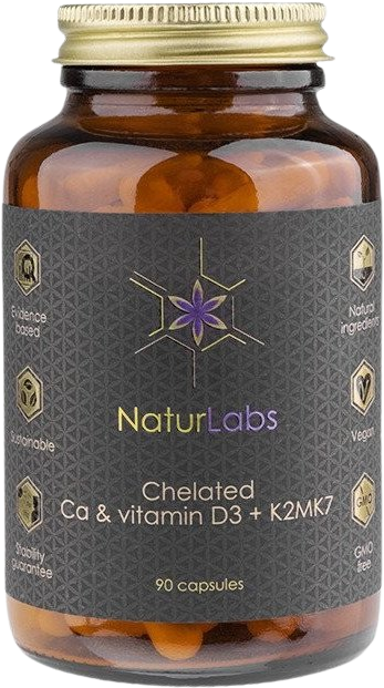 Naturlabs Vápník chelátový + D3 & K2 90 kapslí