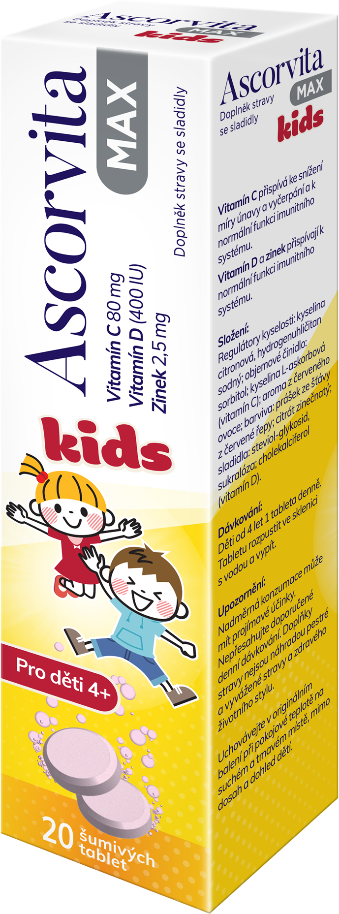 Ascorvita Max Kids 20 šumivých tablet