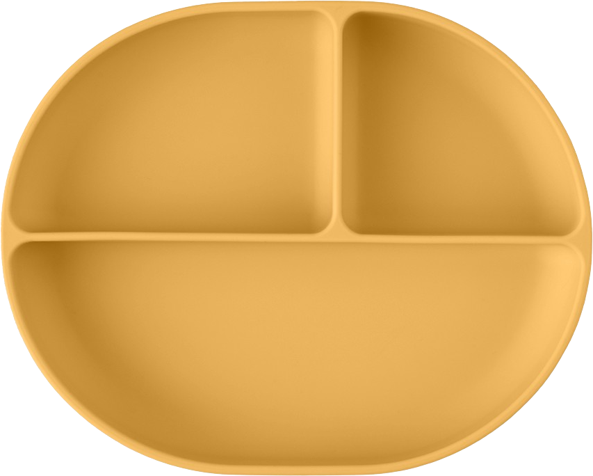 Petite&Mars Talířek silikonový dělící oválný Take&Match Intense Ochre 6m+