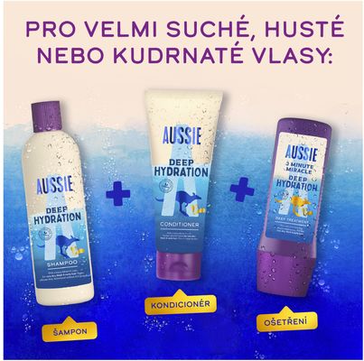 Aussie 3 Minute Miracle Hloubkově hydratační veganská ošetřující maska na vlasy 250 ml