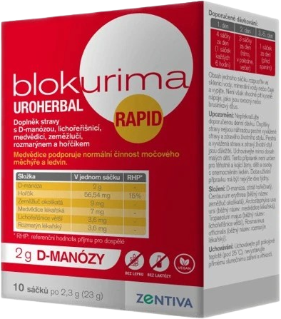 Blokurima Uroherbal Rapid 2g D-manózy sáčky 10 x 2.3 g