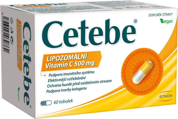 Cetebe Lipozomální vitamin C 500 mg 60 tobolek