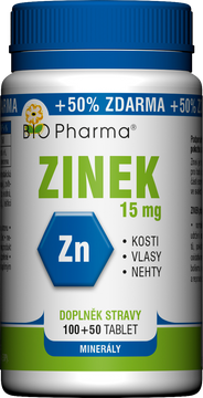 Bio Pharma Zinek 15 mg 150 tablet