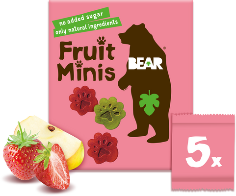 Bear Fruit Minis jahoda a jablko 5 x 20 g