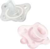 Chicco Dudlík Physio Mini Soft celosilikonový 0-2m holka 2 ks