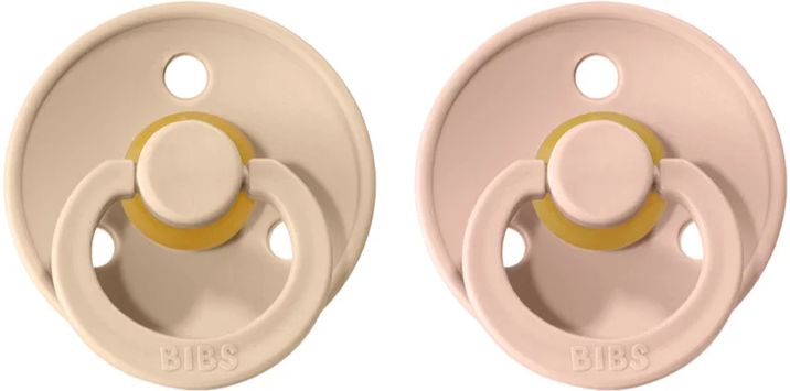 BIBS Colour dudlíky z přírodního kaučuku - velikost 2 Vanilla / Blush 2 ks