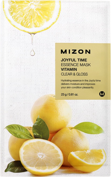 Mizon Joyful Time Essence Mask Vitamin Plátýnková maska s čisticím a osvěžujícím účinkem 23 g