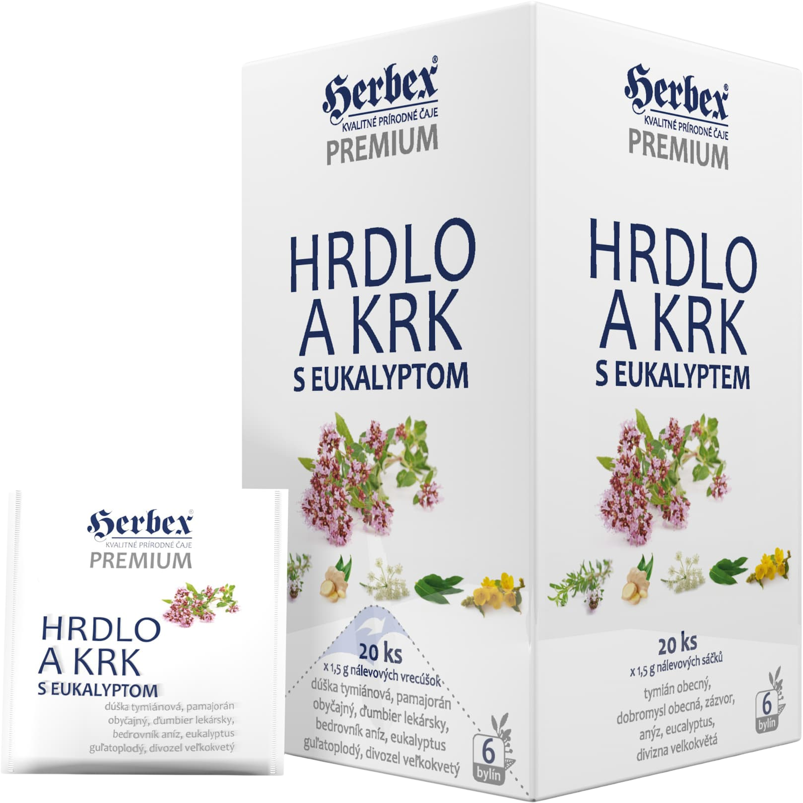 Herbex Hrdlo a krk s eukalyptem 20 x 1.5 g