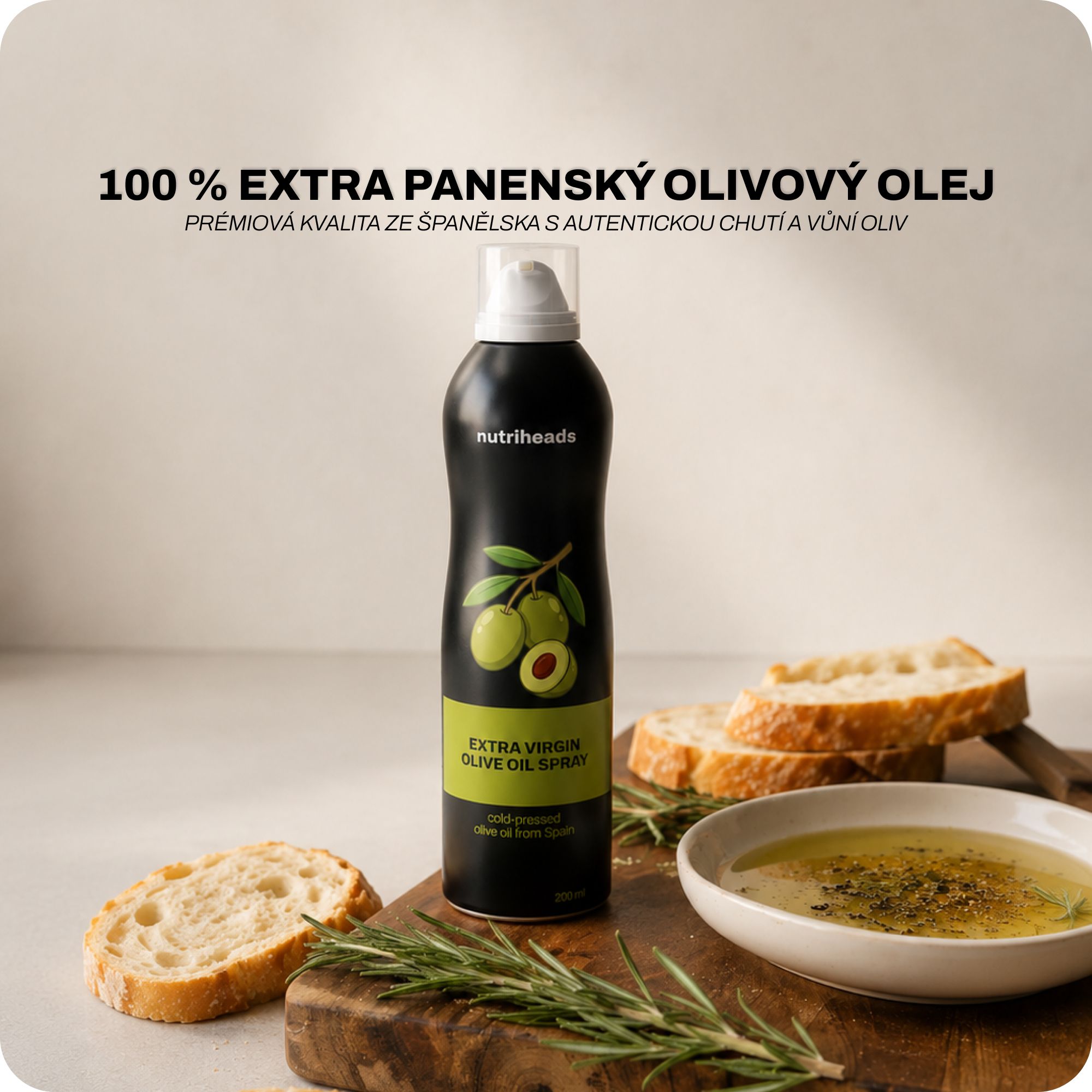 Nutriheads Extra panenský olivový olej ve spreji 200 ml