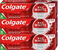 Colgate Max White Luminous Zubní pasta 3 x 75 ml