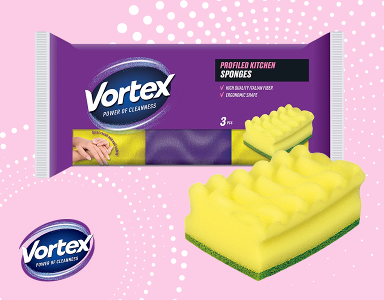 Vortex Kuchyňská houbička Profiled & Care 3 ks