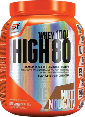 Extrifit High Whey 80 oříšek nugát 1000 g