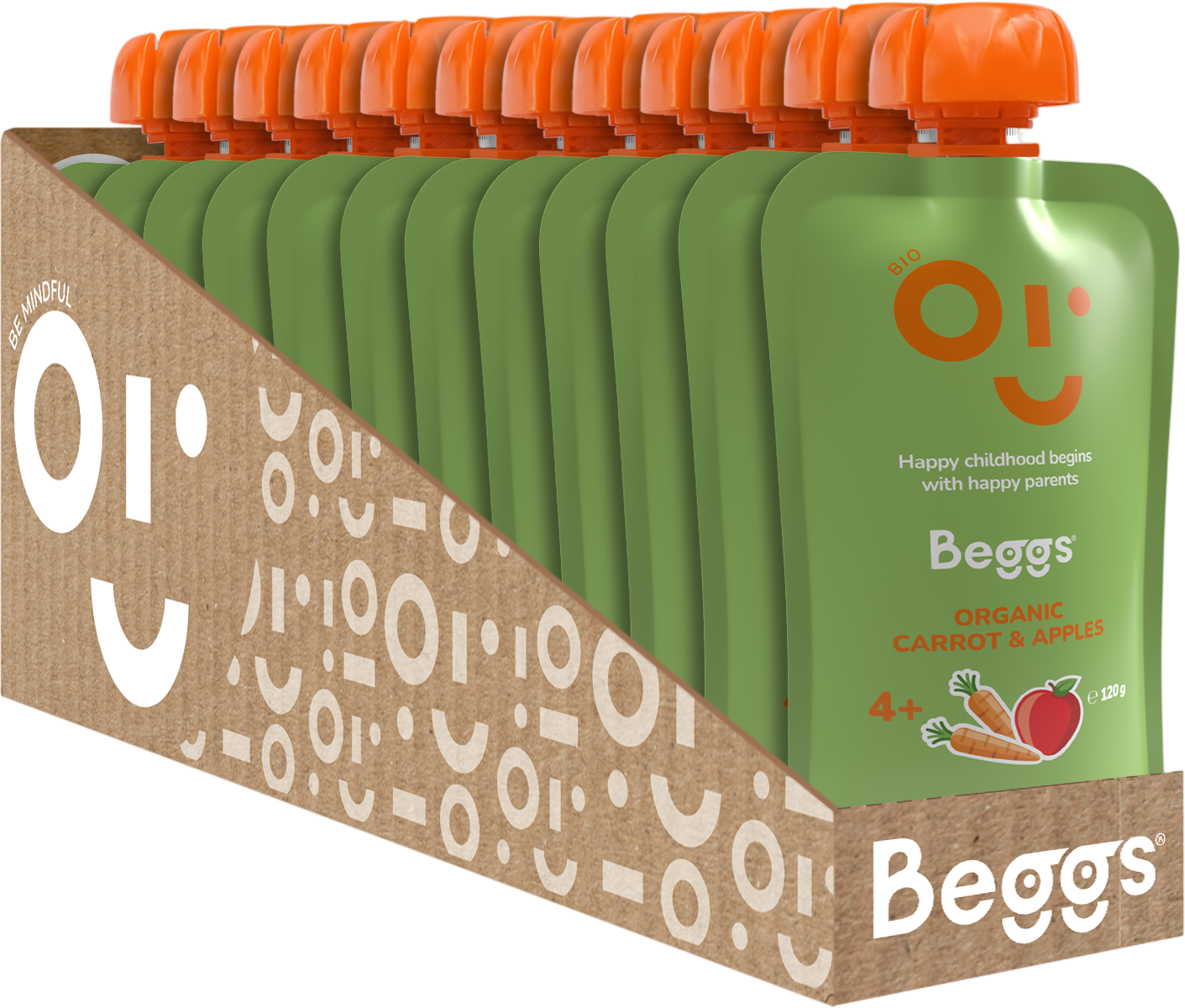 Beggs BIO Mrkev a jablka 12 x 120 g