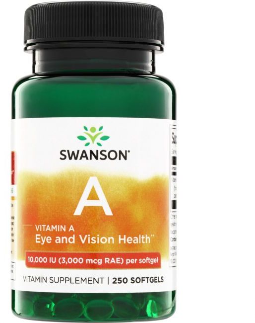 Swanson Vitamin A 10 000 IU 250 kapslí