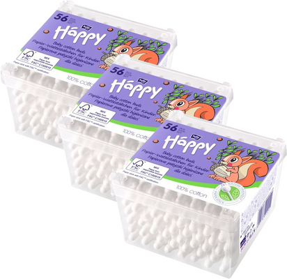 Bella Happy dětské tyčinky do uší 3 x 56 ks